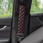 Rhombus Leather Seat Belt Shoulder Protector Pads - Image 5
