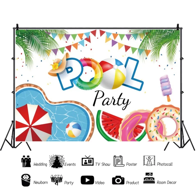 TBD06038113_B1.webp 80x120cm Summer Pool Party Decoration Backdrop Swimming Ring Photography Background Cloth - Image 2