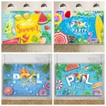 80x120cm Summer Pool Party Decoration Backdrop Swimming Ring Photography Background Cloth - Image 6