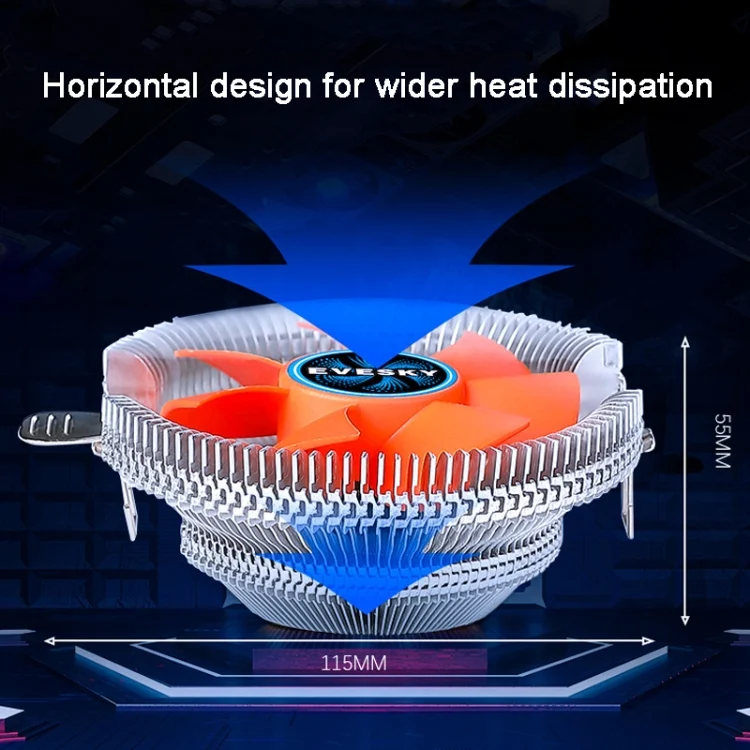 TBD06038163_4.webp EVESKY  Desktop Computer CPU Fan 1155 775 AMD Universal Mute Down Pressure CPU Radiator - Image 5