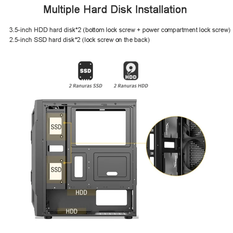 TBD06038165_B6.webp EVESKY Acrylic Side Transparent ATX Computer Case With 6 Fans Position And USB 3.0 Interface - Image 7