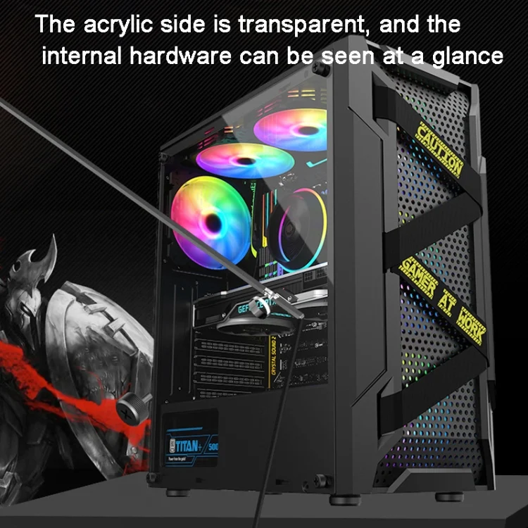 TBD06038165_B8.webp EVESKY Acrylic Side Transparent ATX Computer Case With 6 Fans Position And USB 3.0 Interface - Image 9