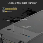 EVESKY Acrylic Side Transparent ATX Computer Case With 6 Fans Position And USB 3.0 Interface - Image 10