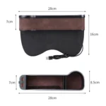 Car Central Control Seat Gap Storage Box with Dual USB Ambient Lights - Image 3