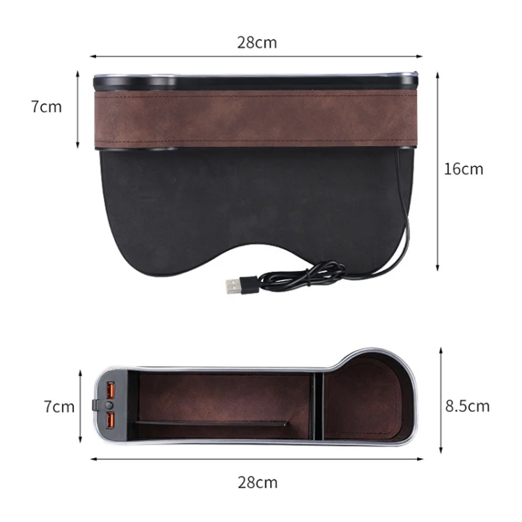 TBD06038331_B2.webp Car Central Control Seat Gap Storage Box with Dual USB Ambient Lights - Image 3