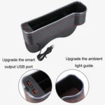 Car Central Control Seat Gap Storage Box with Dual USB Ambient Lights - Image 5