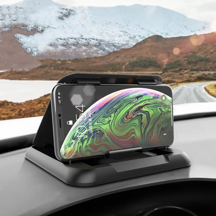 Car Mobile Phone Holder Carbon Fiber Pattern Silicone Dashboard Holder