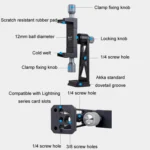 XILETU Metal Swivel Cold Shoe Mobile Phone Clip Photography Fixed Tripod - Image 5