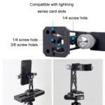 XILETU Metal Swivel Cold Shoe Mobile Phone Clip Photography Fixed Tripod - Image 7