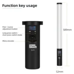 Pixel S24 RGB Fill Light Rod Handheld Portable Color Icelet Outdoor Videos Live Broadcast Studio Camera Stick Lamp - Image 2