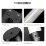 Pixel S24 RGB Fill Light Rod Handheld Portable Color Icelet Outdoor Videos Live Broadcast Studio Camera Stick Lamp - Image 4