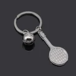 2pcs Simulation Tennis Racket Metal Key Chain Small Gift - Image 2