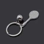 2pcs Simulation Tennis Racket Metal Key Chain Small Gift - Image 3