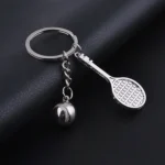 2pcs Simulation Tennis Racket Metal Key Chain Small Gift - Image 4