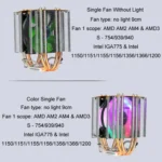 EVESKY 600 Desktop Computer 4 Copper Tube Mute CPU Cooling Fan - Image 10