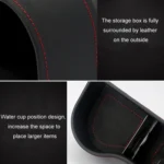 Car Seat Gap Interior PU Leather Storage Box Water Cup Holder - Image 5