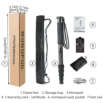 Carbon Fiber DSLR Camera Monopod Mountaineering Stick Photography Selfie Holder - Image 9