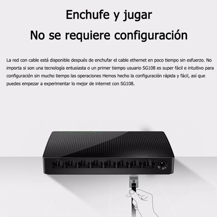 TBD06039837_B4.webp Tenda SG108 100/1000M Desktop Network Switch 8 Port Gigabit Desktop Switch Ethernet Switch LAN Hub - Image 5