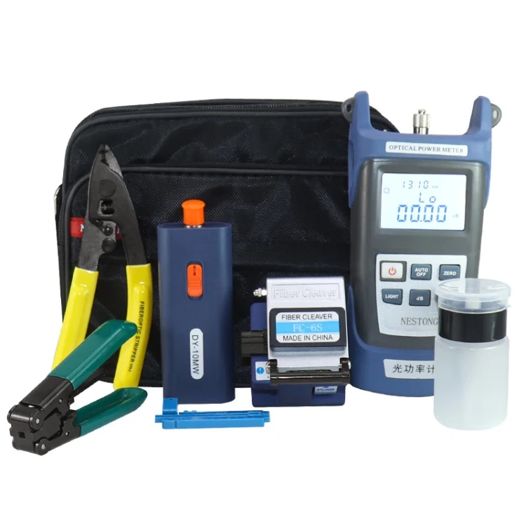 TBD06039980.webp Fiber Optic Tool Kit With Cutter Cleaver Optical Power Meter 10mW Red Test Pen - Image 1