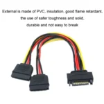 15P to Dual 15P One to Two SATA Hard Drive Power Conversion Cable - Image 3