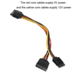 15P to Dual 15P One to Two SATA Hard Drive Power Conversion Cable - Image 4