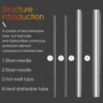 50pcs/pack  60mm Double -Pin Leather Thread Optical Fiber Heat Shrinkable Tube Optical Hot Melt Tube - Image 5