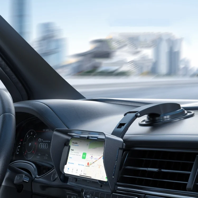 Car Suction Cup Dashboard Mobile Phone Holder with Sun Visor Folding Rotating Car Mount