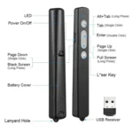 2.4GHz Multifunctional USB Wireless PPT Laser Page Turning Pen Electronic Laser Pointer Pen - Image 3