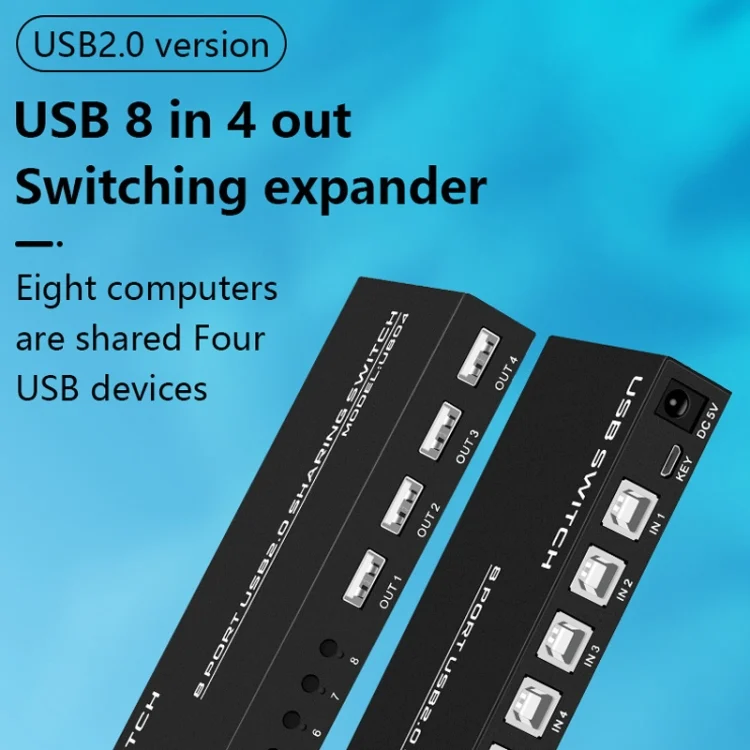 TBD06040718_2.webp FJGEAR FJ-U804 8 In 4 Out USB2.0 Sharing Switch Extender - Image 3