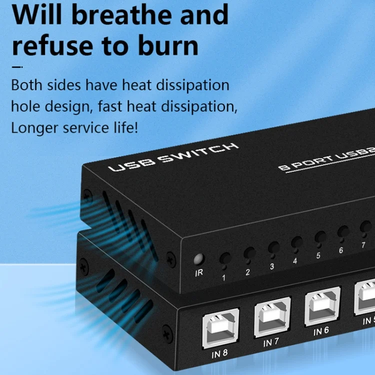 TBD06040718_3.webp FJGEAR FJ-U804 8 In 4 Out USB2.0 Sharing Switch Extender - Image 4