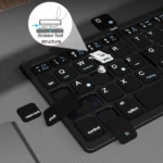 Leather Wireless Bluetooth Keyboard With Touch-Pad Multi-System External Portable Universal Keypad - Image 3