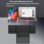 Leather Wireless Bluetooth Keyboard With Touch-Pad Multi-System External Portable Universal Keypad - Image 5