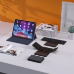 Leather Wireless Bluetooth Keyboard With Touch-Pad Multi-System External Portable Universal Keypad - Image 6