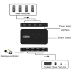 FJGEAR FJ-U404 USB2.0 4 In 4 Out Sharing Switcher With Controller - Image 3