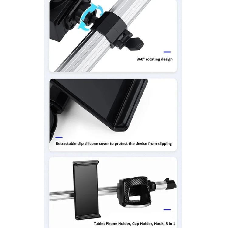 TBD06040912_B3.webp Car Mobile Phone Holder Computer Holder Universal Aluminum Tube With Hook - Image 4