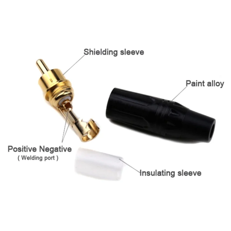TBD06041219_B2.webp Pure Copper Soldered RCA Male Audio/Video Plug Assembled With AV Lotus Connector - Image 3