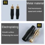 Pure Copper Soldered RCA Male Audio/Video Plug Assembled With AV Lotus Connector - Image 4