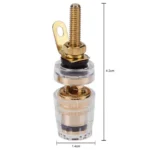 Medium Extended Transparent Terminal Block 4mm Banana Socket Audio Amplifier Junction Post - Image 2