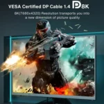 DP Cable 8K Computer Monitor Connection Cable 30AWG OD6.3MM With Nylon Mesh - Image 11