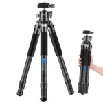 Carbon Fiber Portable Folding Tripod SLR Camera Low Gravity Center Gimbal Photography Bracket - Image 2
