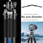 Carbon Fiber Portable Folding Tripod SLR Camera Low Gravity Center Gimbal Photography Bracket - Image 12
