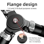 Carbon Fiber Portable Folding Tripod SLR Camera Low Gravity Center Gimbal Photography Bracket - Image 10