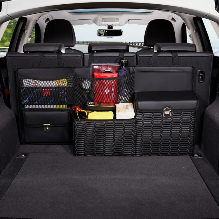 Car Multi-function Leather Trunk Foldable Storage Box