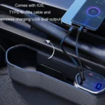Digital Display Multifunctional Super Fast Charging Car Seat Gap Storage Box - Image 5