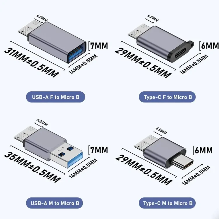 TBD06042135_B1.webp Micro B Male Adapter USB Link HDD Enclosure Interface Converter - Image 2
