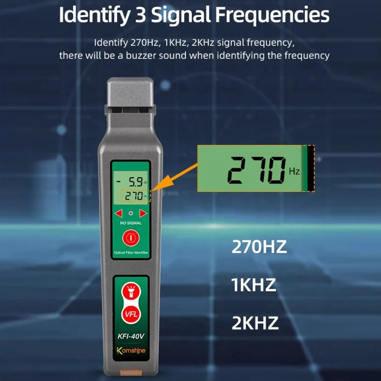 TBD06042176_B5.webp Komshine Fiber Optic Identifier Optical Cable Signal Direction Identifier With VFL Red Light 10mW - Image 6