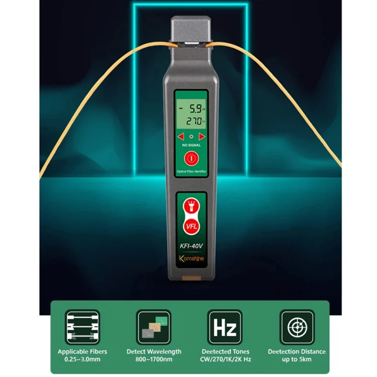 TBD06042176_B9.webp Komshine Fiber Optic Identifier Optical Cable Signal Direction Identifier With VFL Red Light 10mW - Image 10
