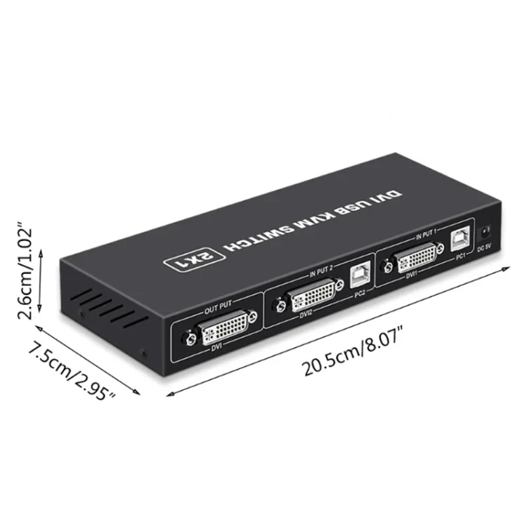 TBD06042349_B2.webp 4K DVI USB KVM Switch DVI 2 In 1 Out Adapter Two Computer Shared Switcher Hub - Image 3