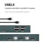 PWAY PW-S7201H 2 In 1 Out HDMI KVM Switch 4K HD Video Screen Cutter - Image 4