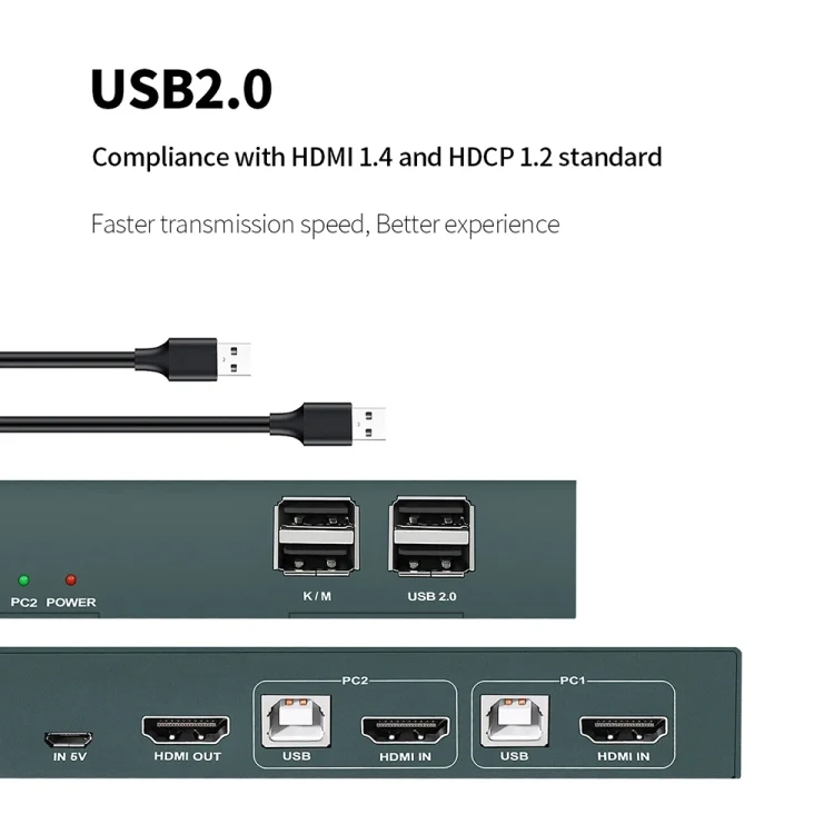 TBD06042596_3.webp PWAY PW-S7201H 2 In 1 Out HDMI KVM Switch 4K HD Video Screen Cutter - Image 4